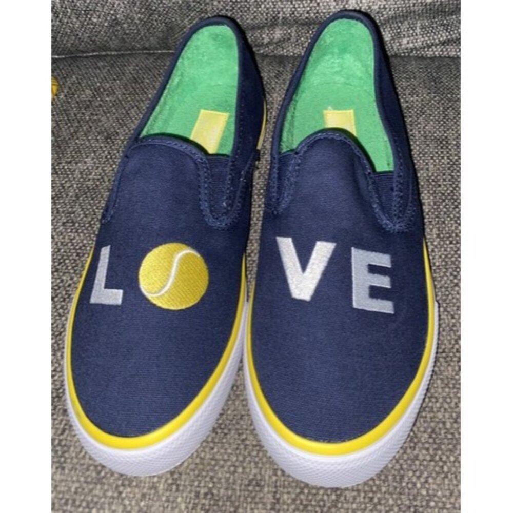 New Sperry X Brooks Brothers Top Sider Loafer “Love” Navy Tennis Rare Size 9.5